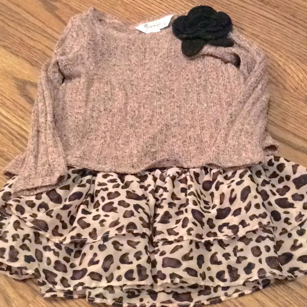 Pippa & Julie 2pc dusty rose leopard dress set